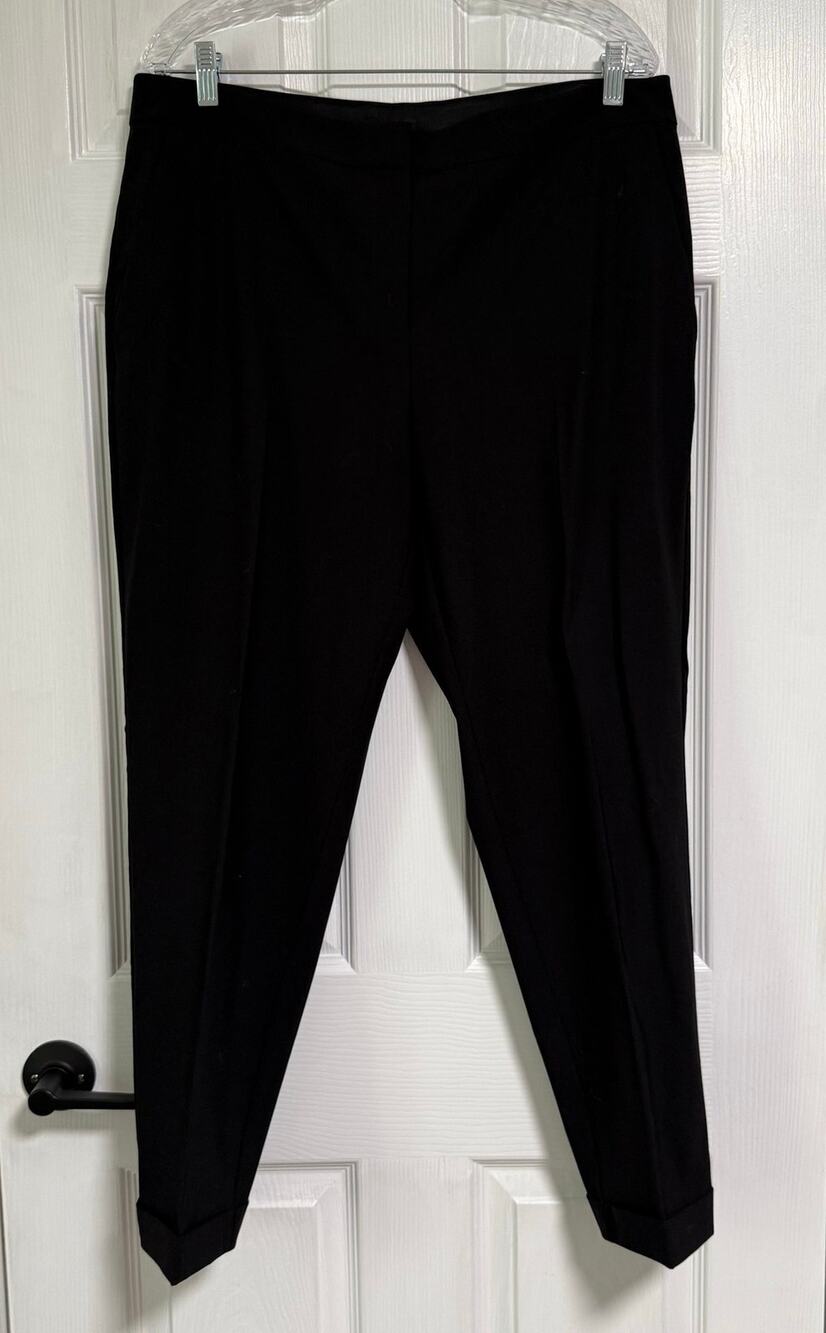 Eileen Fisher Women's Black Wool Blend Pants Size 14